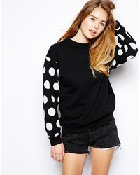 Черно-белый свободный свитер в горошек от Illustrated People