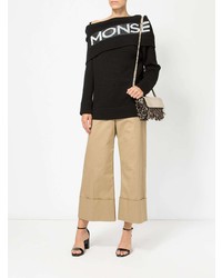 Черно-белый свободный свитер с принтом от Monse