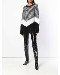 Черно-белый свободный свитер с принтом от Barbara Bui