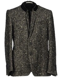 Черно-белый твидовый пиджак