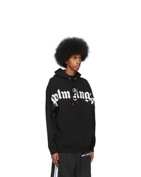 Мужской черно-белый худи с принтом от Palm Angels