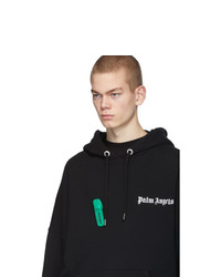 Мужской черно-белый худи с принтом от Palm Angels