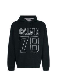 Мужской черно-белый худи с принтом от Calvin Klein Jeans