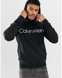 Мужской черно-белый худи с принтом от Calvin Klein