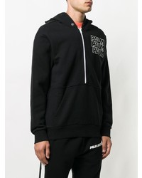 Мужской черно-белый худи с принтом от Palm Angels