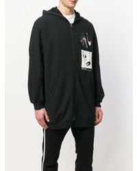 Мужской черно-белый худи с принтом от Komakino