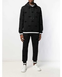 Мужской черно-белый худи с принтом от Dolce & Gabbana