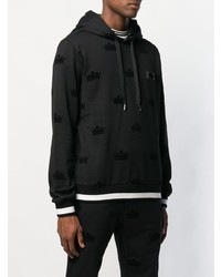 Мужской черно-белый худи с принтом от Dolce & Gabbana