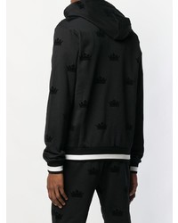 Мужской черно-белый худи с принтом от Dolce & Gabbana