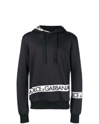 Мужской черно-белый худи с принтом от Dolce & Gabbana