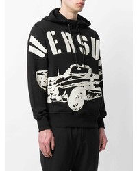 Мужской черно-белый худи с принтом от Versus