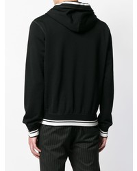 Мужской черно-белый худи с принтом от Dolce & Gabbana