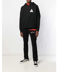 Мужской черно-белый худи с принтом от Palm Angels