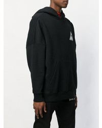 Мужской черно-белый худи с принтом от Palm Angels