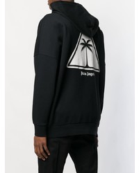 Мужской черно-белый худи с принтом от Palm Angels