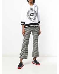 Женский черно-белый худи с принтом от Dolce & Gabbana