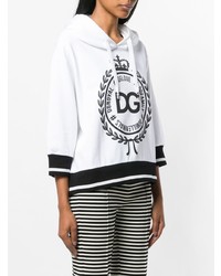 Женский черно-белый худи с принтом от Dolce & Gabbana