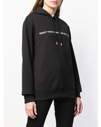 Женский черно-белый худи с принтом от Helmut Lang