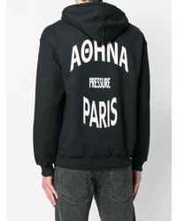 Мужской черно-белый худи с принтом от Pressure