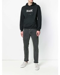 Мужской черно-белый худи с принтом от Pressure