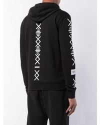 Мужской черно-белый худи с принтом от Newams