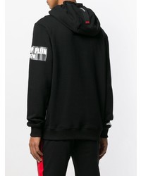 Мужской черно-белый худи с принтом от Philipp Plein