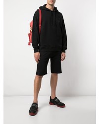 Мужской черно-белый худи с принтом от Moschino