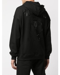 Мужской черно-белый худи с принтом от Moschino