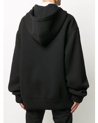 Мужской черно-белый худи с принтом от Moschino