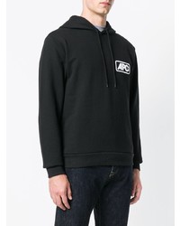 Мужской черно-белый худи с принтом от A.P.C.