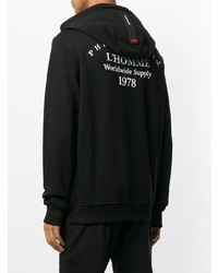 Мужской черно-белый худи с принтом от Philipp Plein