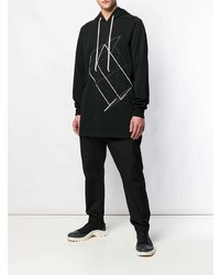Мужской черно-белый худи с принтом от Rick Owens