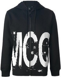Мужской черно-белый худи с принтом от McQ by Alexander McQueen