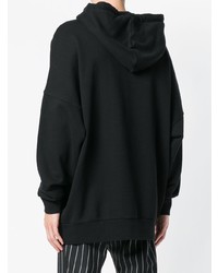 Мужской черно-белый худи с принтом от Palm Angels