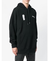 Мужской черно-белый худи с принтом от Palm Angels