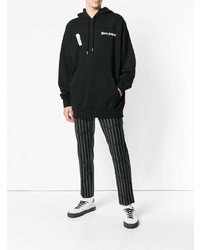 Мужской черно-белый худи с принтом от Palm Angels