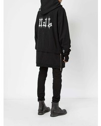 Мужской черно-белый худи с принтом от Mjb