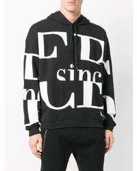 Мужской черно-белый худи с принтом от Iceberg