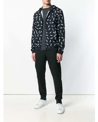 Мужской черно-белый худи с принтом от Moschino