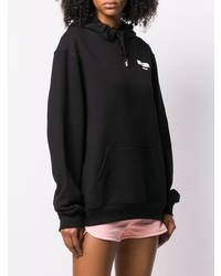 Женский черно-белый худи с принтом от Moschino