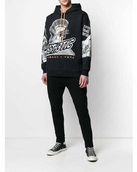 Мужской черно-белый худи с принтом от Diesel