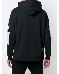 Мужской черно-белый худи с принтом от Diesel