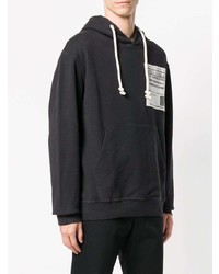 Мужской черно-белый худи с принтом от Maison Margiela