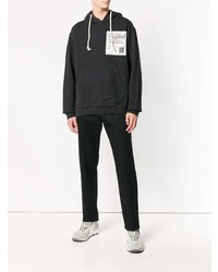 Мужской черно-белый худи с принтом от Maison Margiela