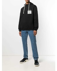 Мужской черно-белый худи с принтом от Maison Margiela