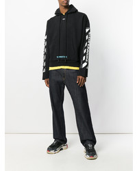 Мужской черно-белый худи с принтом от Off-White