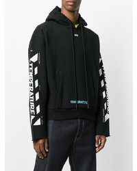 Мужской черно-белый худи с принтом от Off-White