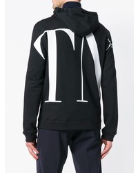 Мужской черно-белый худи с принтом от Valentino