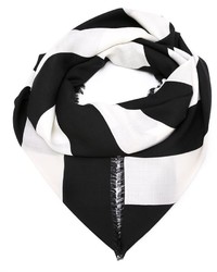Женский черно-белый шарф в горизонтальную полоску от Givenchy