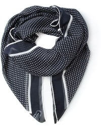 Женский черно-белый шарф в горошек от Agnona
